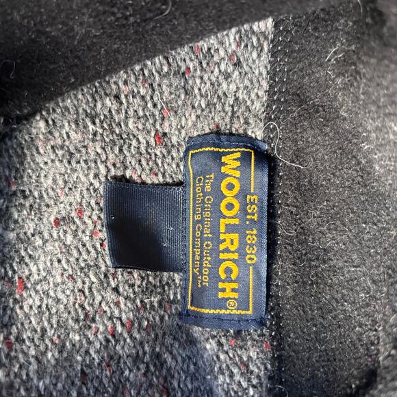 Vintage Woolrich Gray Red Half Zip Nordic Heart Trim Wool Sweater Warm Cozy - Picture 10 of 11